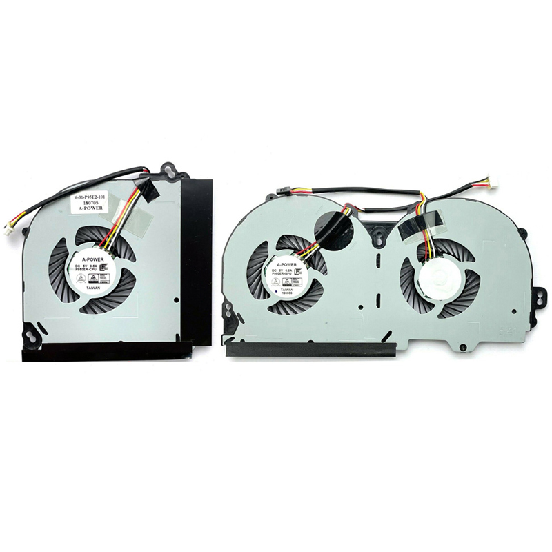 Original New Clevo P950 P950HR P950ER T97 T96E T800 Series Laptop CPU & GPU Cooling Fan One Pair 4Pins