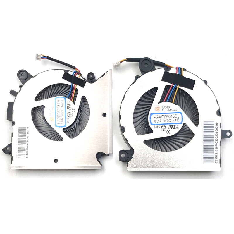 Original New MSI GF65 GF65 Thin Laptop CPU & GPU Cooling Fan PABD08008SH-N413 PAAD06015SL-N433 L & R