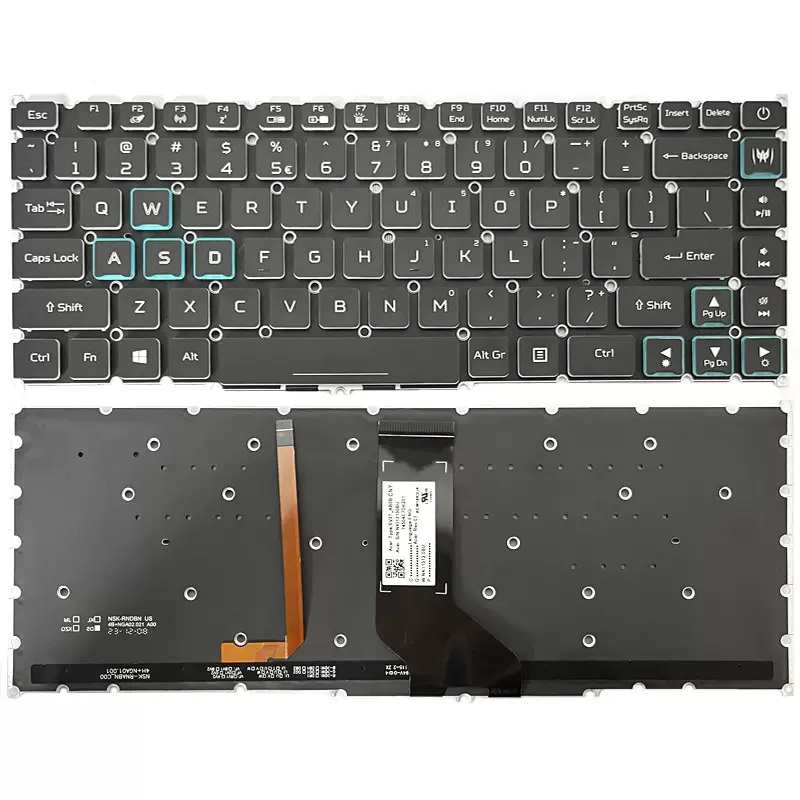New Acer Predator Triton 500 PT515-51 PT515-52 Series Laptop Keyboard US Backlit 6B.Q50N1.028