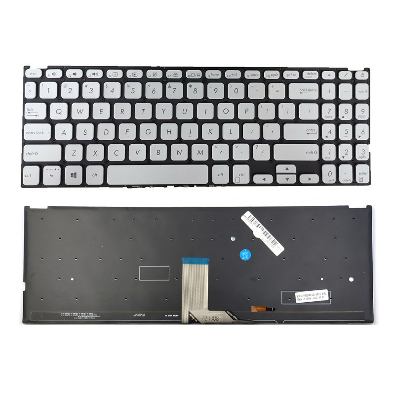 New Asus Vivobook F512J F512JA X512J X512JA X512JP Keyboard US Silver With Backlit