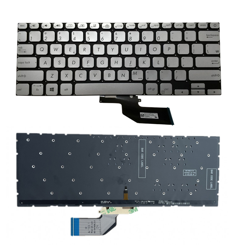 New Asus ADOL13FN 13ua S13 S330FA S330FN S330FL S330UA S330UN X330FA X330UA Keyboard US Silver With Backlit