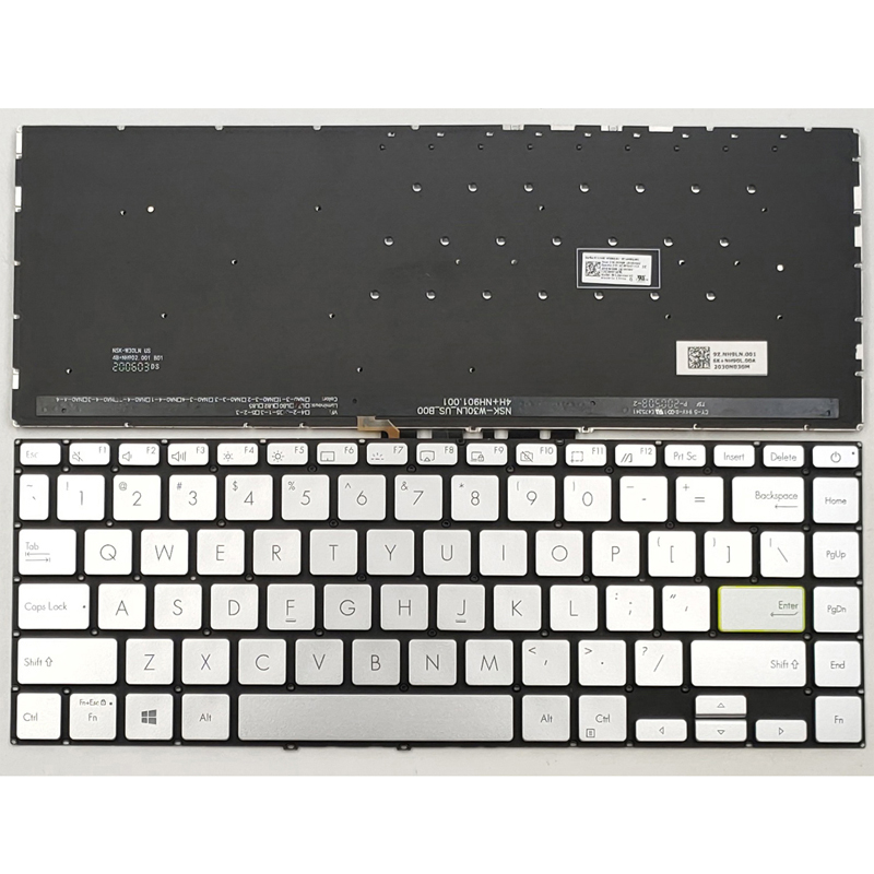 New Asus VivoBook S14 S433 S433EA S433EQ S433FL S433FA S433JQ X421 Keyboard US Silver With Backlit