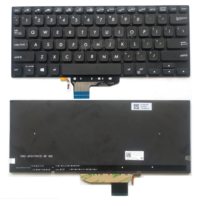 New ASUS VivoBook Flip TP412 TP412U TP412UA TP412F TP412FA Laptop Keyboard US Black With Backlit