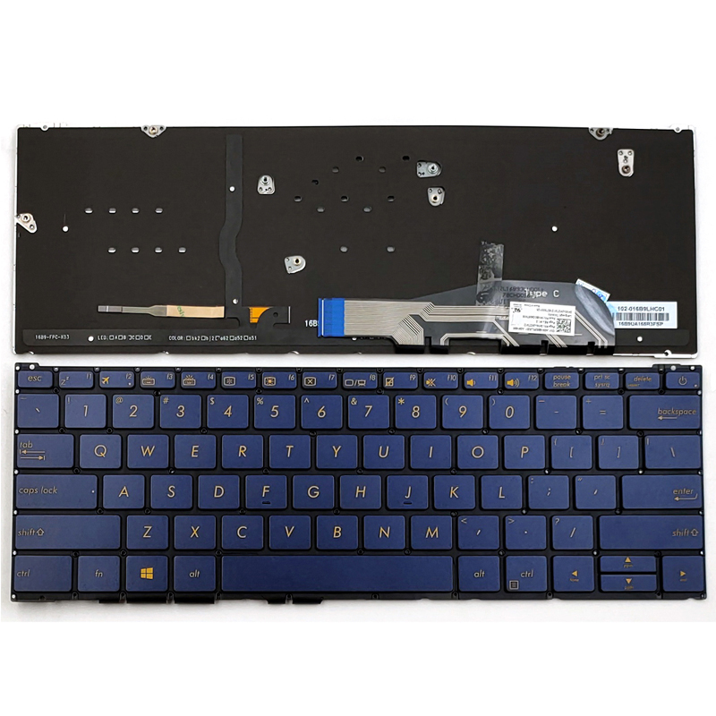 Original New Asus ZenBook UX390U UX390UA UX390UAK Keyboard US Royal Blue With Backlit