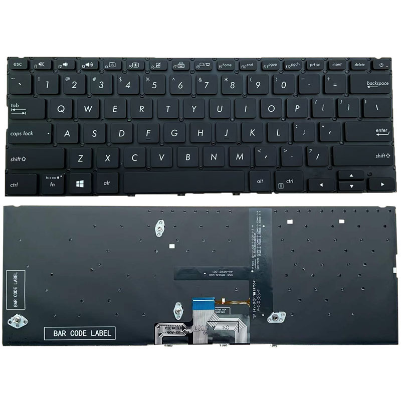 New Asus ZenBook 14 UX433 UX433FA UX433FAC UX433FN UX433FQ Keyboard US Black With Backlit