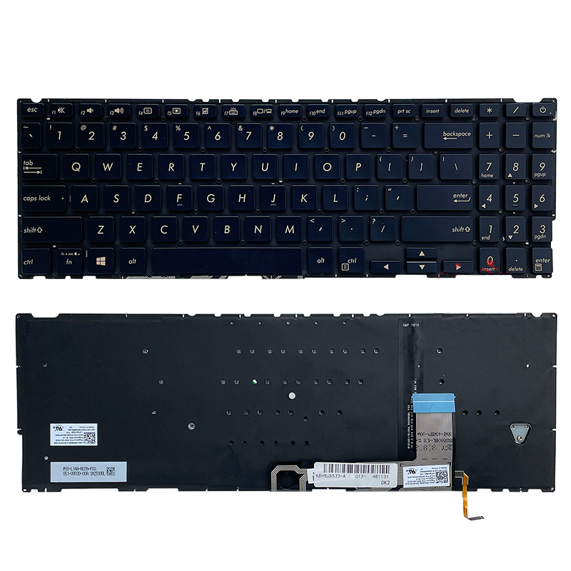 New Asus ZenBook 15 UX533 UX533F UX533FD UX533FN UX534F UX534FT Keyboard US Black With Backlit