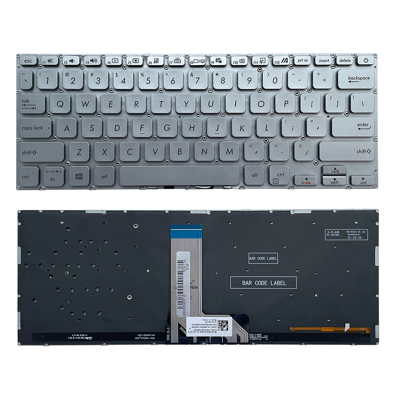 New Asus Vivobook 14 X409 X409FA X409UA A412FL A409M R423 R424 Keyboard US Silver With Backlit