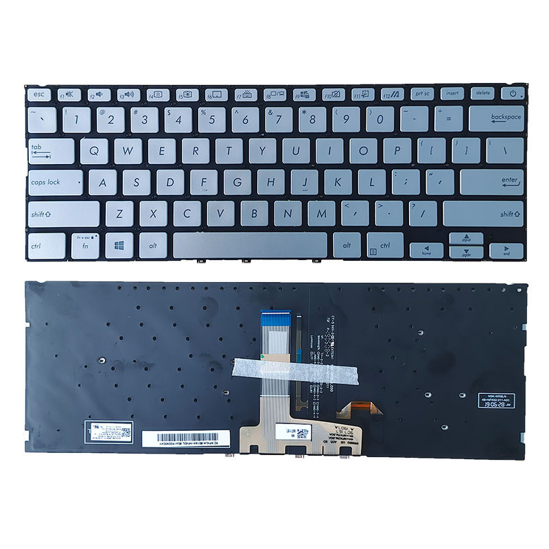 New Asus VivoBook S432FA S432FL X432FA X432FL K432FA K432F Keyboard US Silver With Backlit