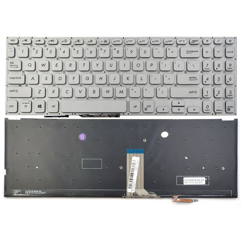 New Asus Vivobook S15 X530 K530 S530F S530UA X530F X530FA X530UN Keyboard US Silver With Backlit