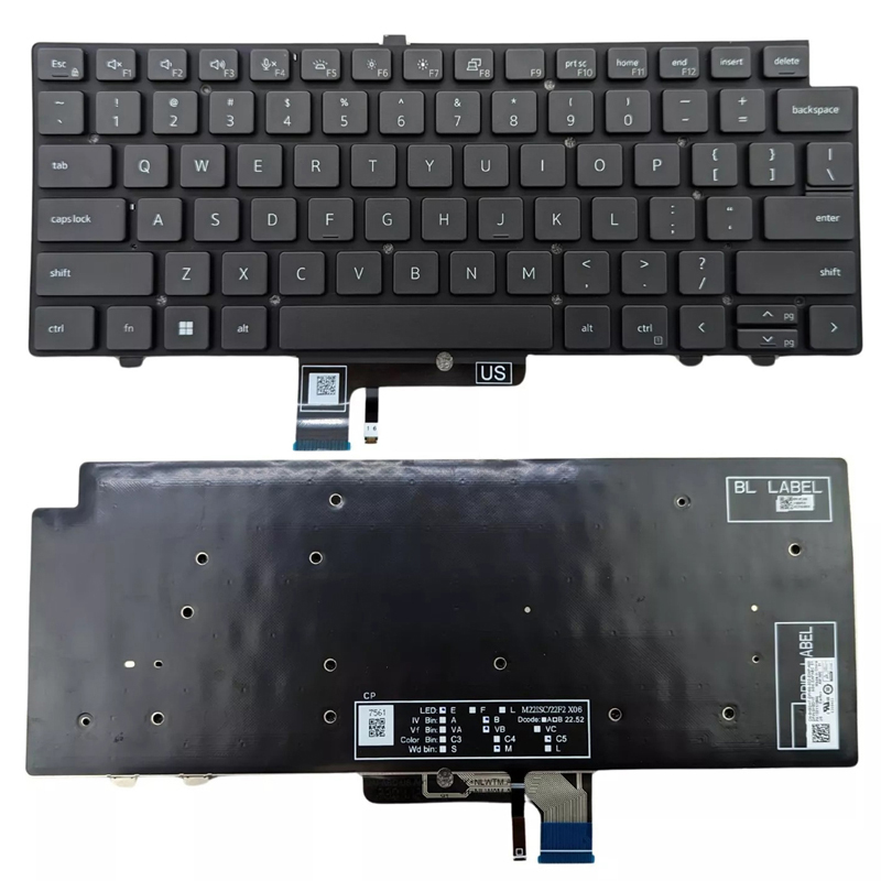 New Dell Latitude 7340 7440 7640 Series Laptop Keyboard US Backlit H3DHT 0H3DHT