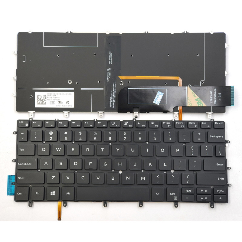 New Dell XPS 13 9370 9380 13-9370 13-9380 Keyboard US Black With Backlit 03CM18 NSK-EN0BC