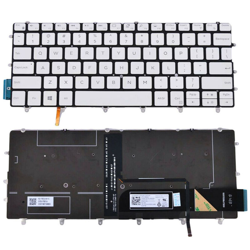 New Dell XPS 13 9370 9380 13-9370 13-9380 Laptop Keyboard US White With Backlit 0FVW9W