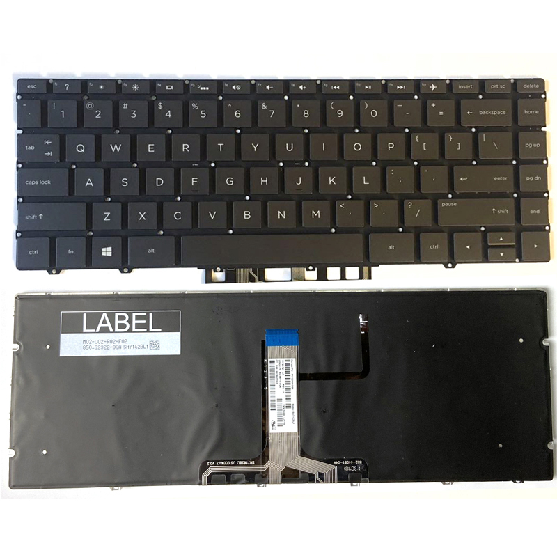 Original New HP Spectre 13-AF 13-AF010CA 13-AF012DX 13-AF051NR Keyboard US Black With Backlit