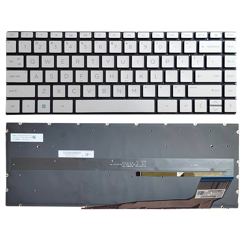 New HP Pavilion 13-BE Aero 13-BE0000 13-BE1000 13-BE2000 TPN-W152 Laptop Keyboard US Silver With Backlit