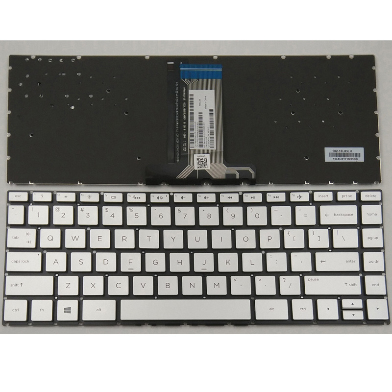 Original New HP Pavilion X360 14-BA 14T-BA 14M-BA 14-BS 14-J Series Silver Keyboard US Backlit