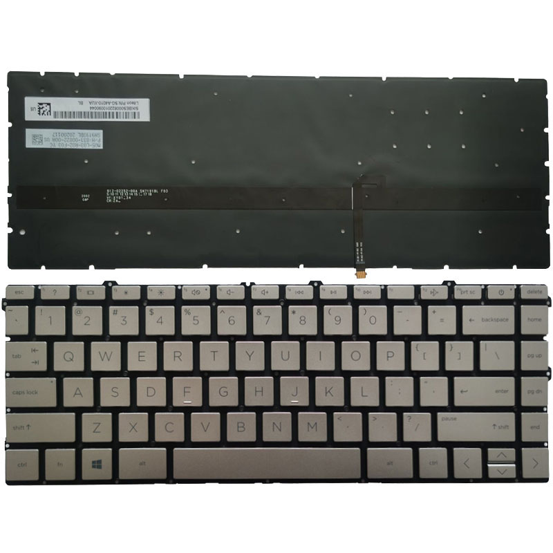 New HP 14-DW0023DX 14-DW1010WM 14-DW 14M-DW 14M-DW0013DX TPN-I137 TPN-Q244 Keyboard US Silver With Backlit