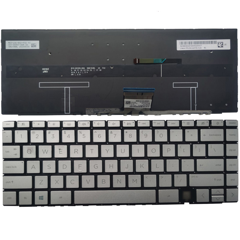 New HP Spectre x360 14-EA1000 14-EA0023DX 14-EA0047NR 14-EA1023DX Keyboard US Silver With Backlit