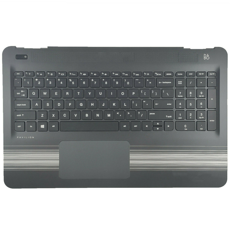 New HP 15-AU 15-AU018WM 15-AU020WM 15-AW 15-AW020CA 15-AW167CL Silver Stripes Palmrest Backlit Keyboard Touchpad 856035-001