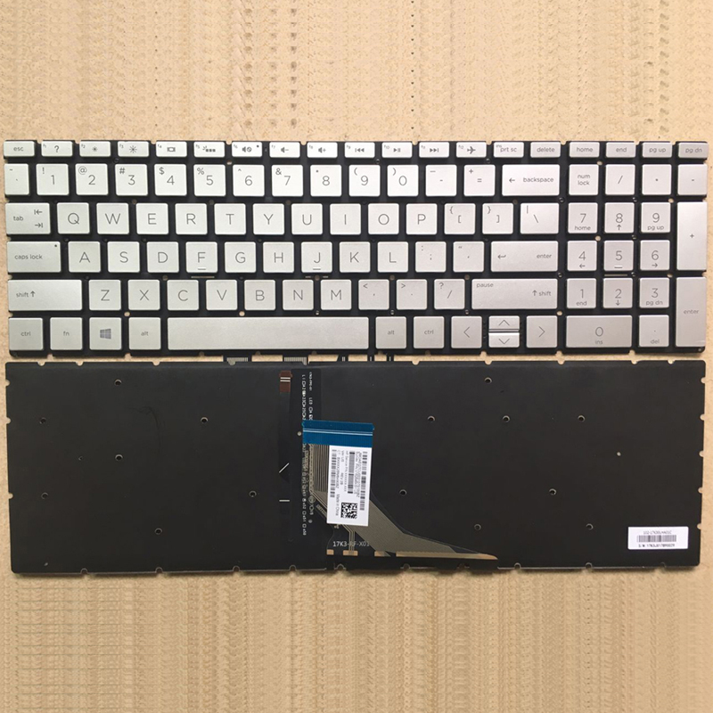 Original New HP 15-DA 15-DB 15-DB0047WM 15-CS000 15-CW000 17-CA 17-BY Keyboard US Silver With Backlit