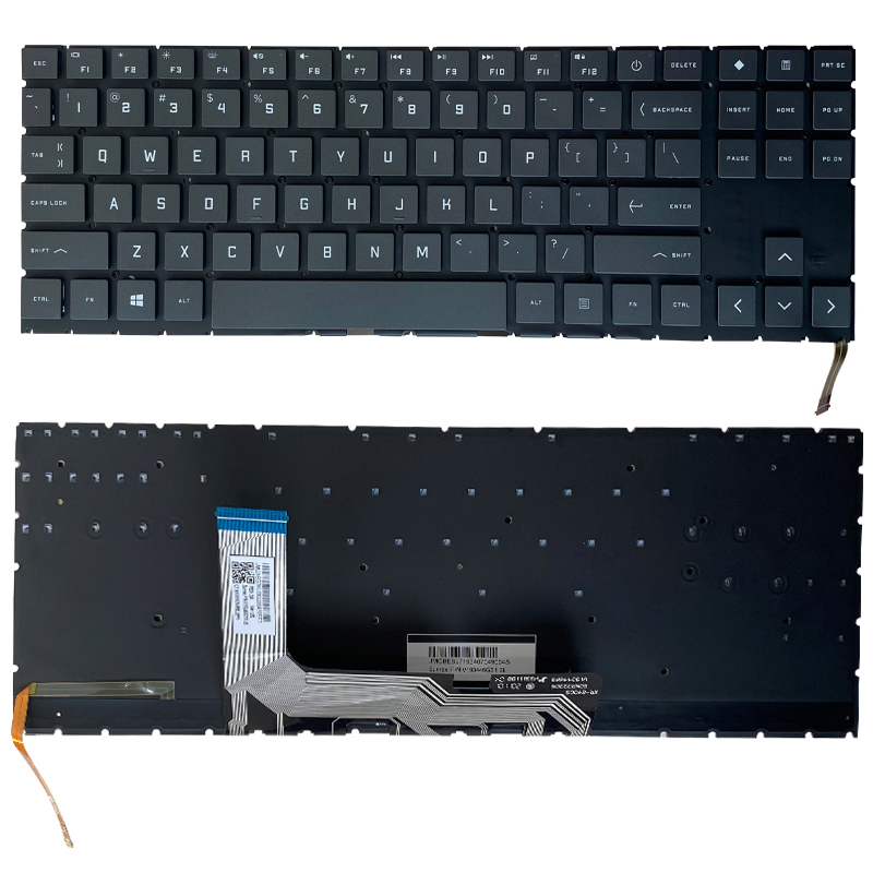 New HP Omen 15-EK 15-EN 15-EN0013DX TPN-Q236 Keyboard US White Backlit Fit AMD