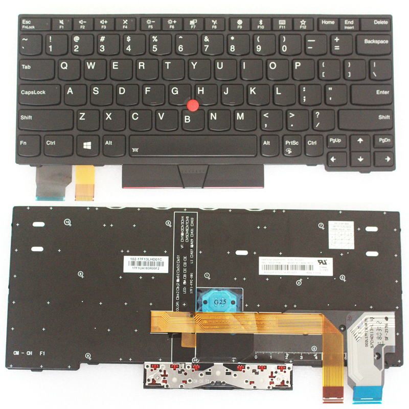 Original New Lenovo Thinkpad X280 X280 Type 20KF 20KE Keyboard US Backlit 01YP120