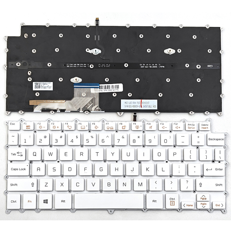 New LG Gram 13Z980 13Z990 14Z980 14Z990 14Z90N Keyboard US White With Backlit SG-B0210-XUA