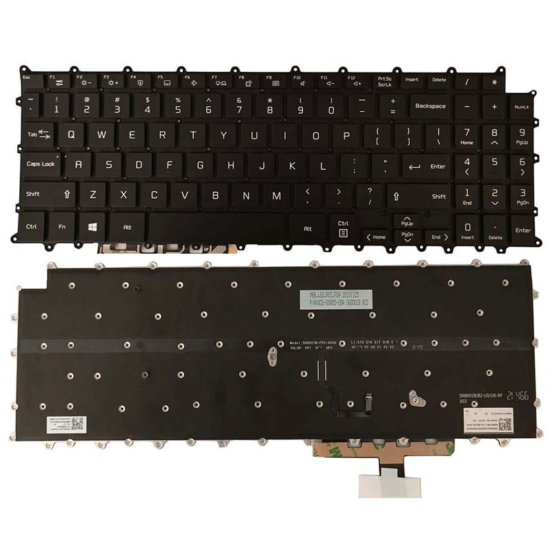 New LG Gram 16Z90P 16ZD90P 16Z90PD 16Z90PC Laptop Keyboard US Black With Backlit