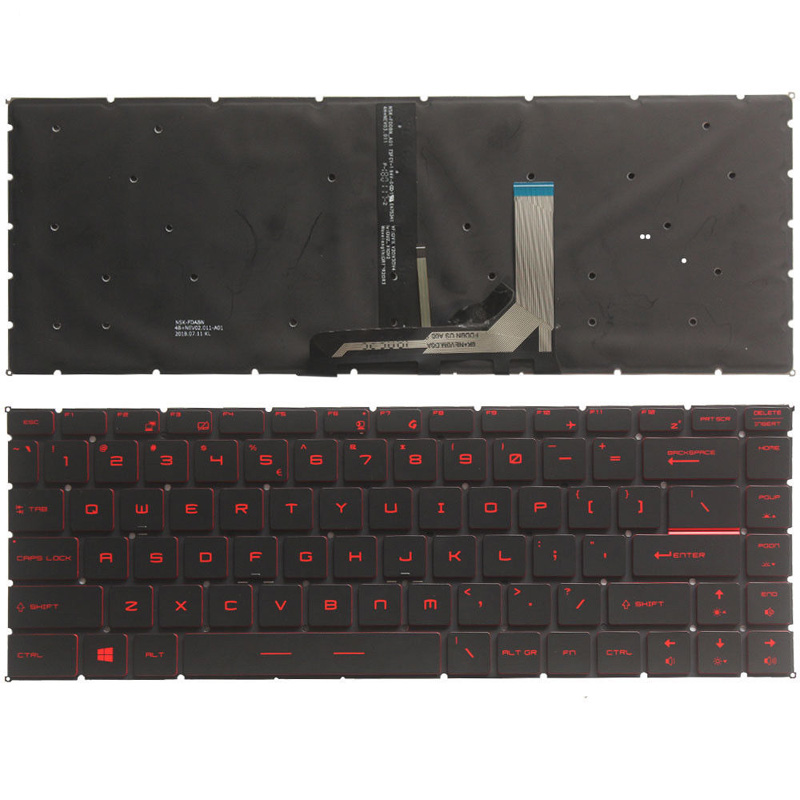 Original New MSI GF63 GF63 8RC GF63 8RD Series Laptop Keyboard US Black With Red Backlight