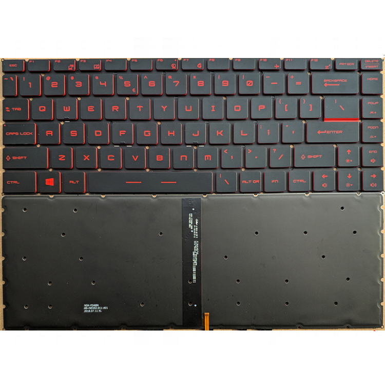 Original New MSI GS65 GS65 Stealth GS65VR MS-16Q2 Laptop Keyboard US Black With Red Backlit