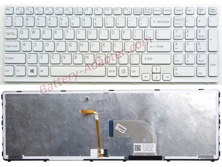 Original New Sony VAIO SVE15 Series Laptop Keyboard White With Backlit 149030811US