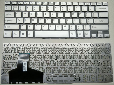 Original New Sony VAIO Fit 13N SVF13N Series Laptop Keyboard US Without Frame - Silver