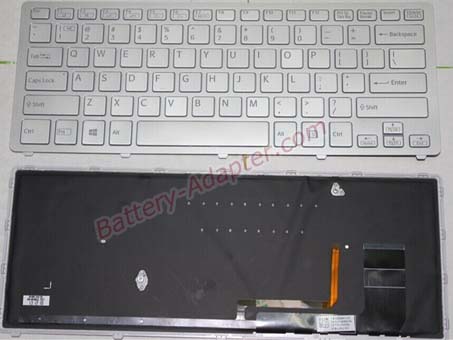 Original New Sony VAIO FIT 14N SVF14N Series Laptop Keyboard Silver With Backlit 149263721US