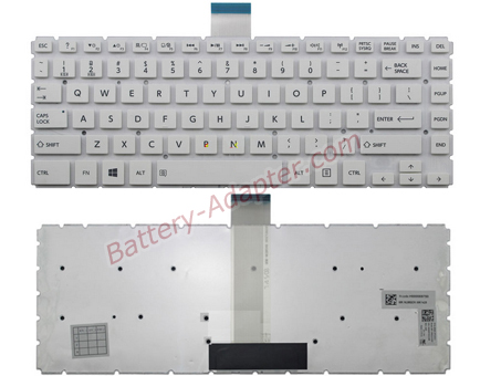 Original New Toshiba Satellite E45-B E45D-B E45T-B Series Laptop Keyboard - White Without Frame