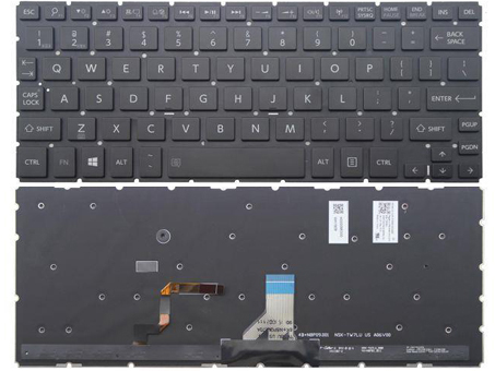 Original New Toshiba Satellite P20W-C P25W-C P25W-C2302 P25W-C2304 Keyboard With Backlit Without Frame